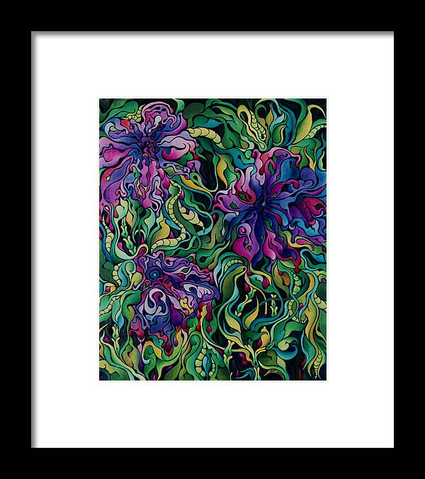 Purple Framed Print featuring the painting Dioxazine Disintegration by Amy Ferrari
