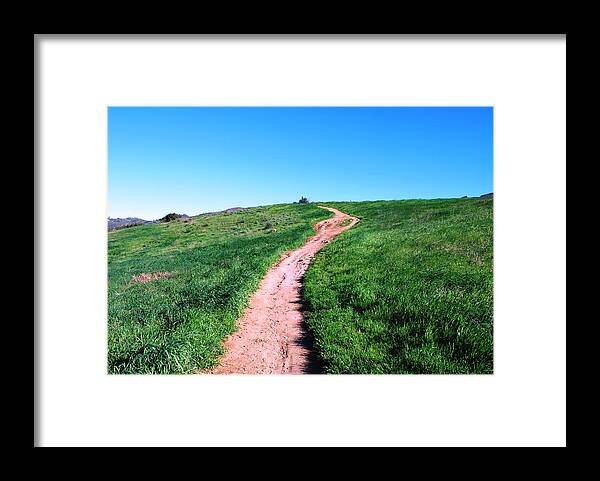 Path Framed Print featuring the photograph Dirt Path Through Fields by Matt Quest