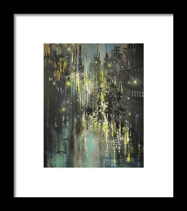 Abstract; Abstract Expressionist; Contemporary Art; Tom Shropshire Painting; Shades Of Blue; Modern Art; New York City; Nyc; Lou Reed Song Dirty Boulevard Framed Print featuring the painting Dirty Boulevard by Tom Shropshire