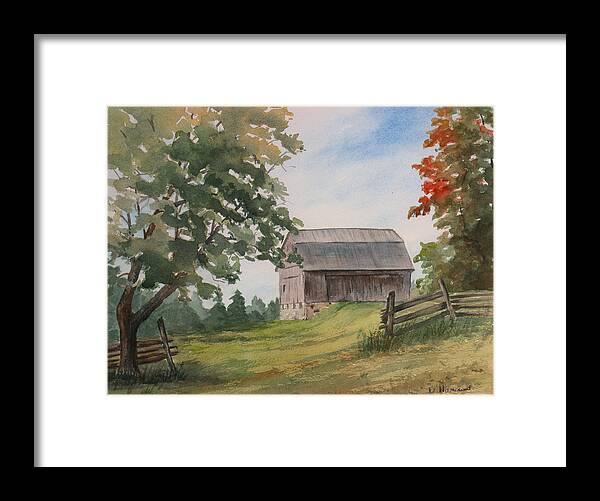 Barn Framed Print featuring the painting Disappearing Heritage by Debbie Homewood
