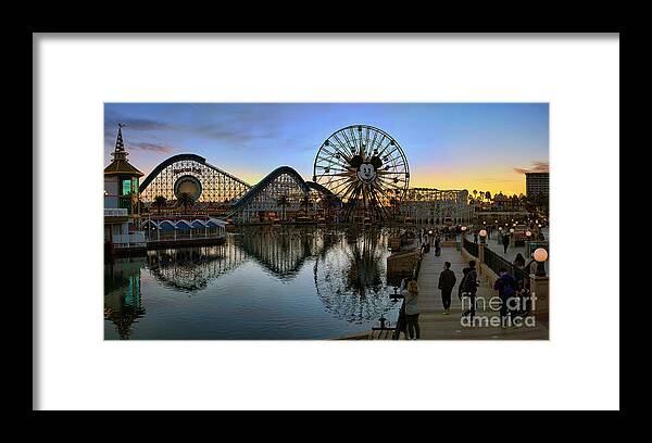 Disney Framed Print featuring the photograph Disney California Adventure Panorama by Eddie Yerkish