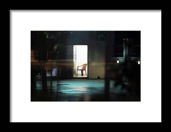 Distant Chair Framed Print featuring the photograph Distant Brown Chair by Prakash Ghai
