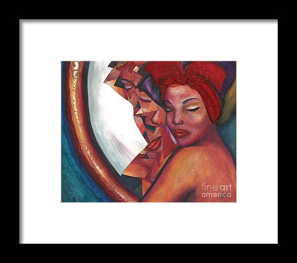 Painting Framed Print featuring the pastel Distorted Image by Alga Washington