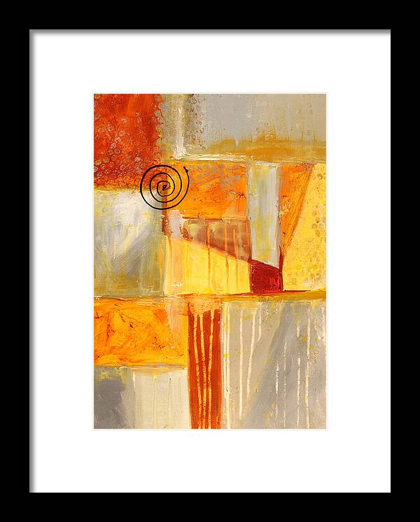 Gold Abstract Painting Framed Print featuring the painting Distractions 2 Abstract Painting by Nancy Merkle