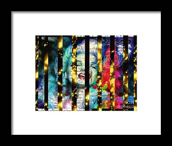 Marilyn Monroe Framed Print featuring the painting Diva A Star in Stripes by Theo Danella