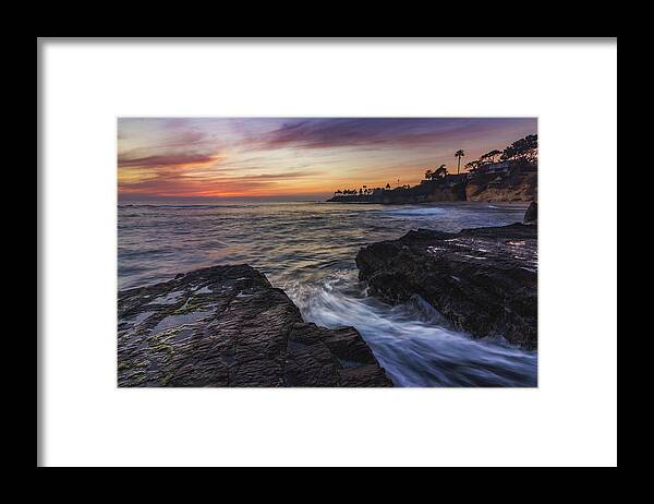 Beach Framed Print featuring the photograph Diver's Cove Sunset by Andy Konieczny