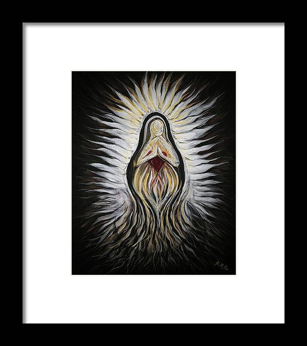 Divine Framed Print featuring the painting Divine Mother Milagro by Michelle Pier