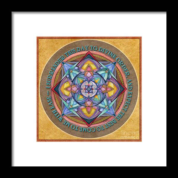 Mandala Framed Print featuring the painting Divine Order Mandala Prayer by Jo Thomas Blaine
