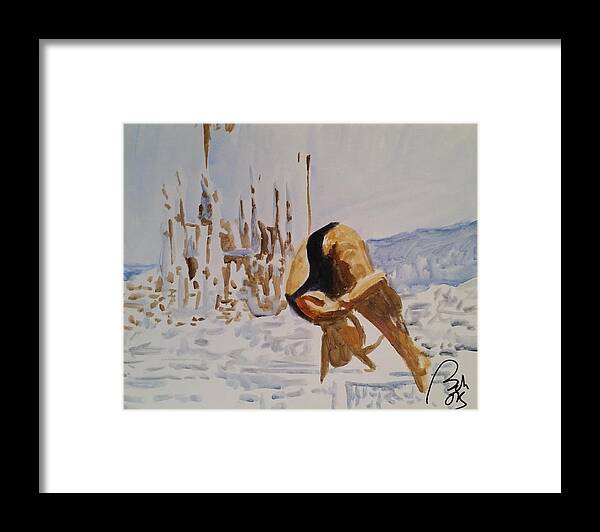 Platform Framed Print featuring the painting Diving I by Bachmors Artist