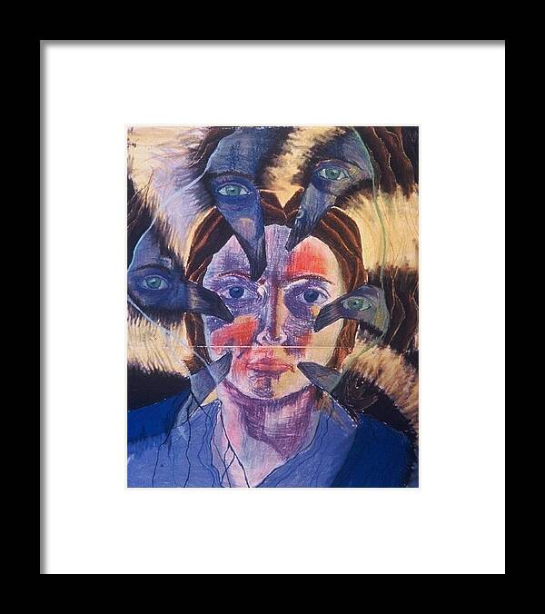 Portrait Framed Print featuring the drawing Dizzy Lady by Katie McGuire