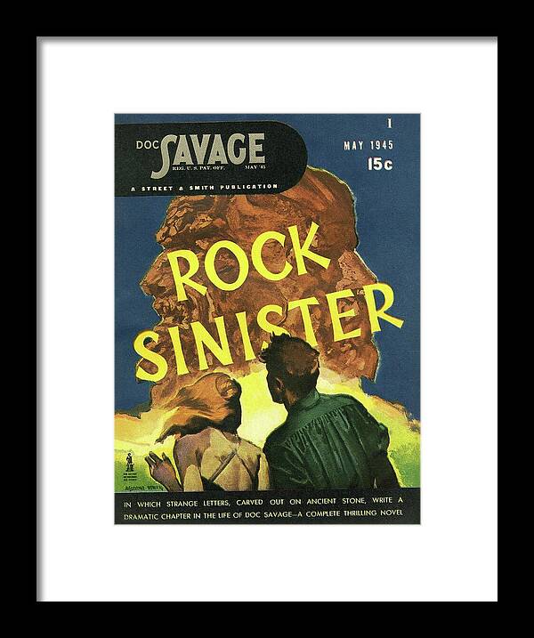 Comic Framed Print featuring the painting Doc Savage Rock Sinister by Conde Nast