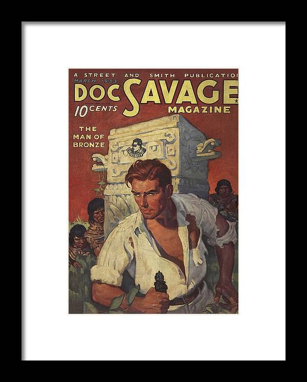 Comic Framed Print featuring the drawing Doc Savage The Man of Bronze by Conde Nast