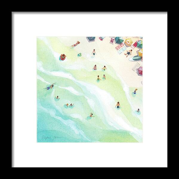 Beach Framed Print featuring the painting Docking Station by Stephie Jones