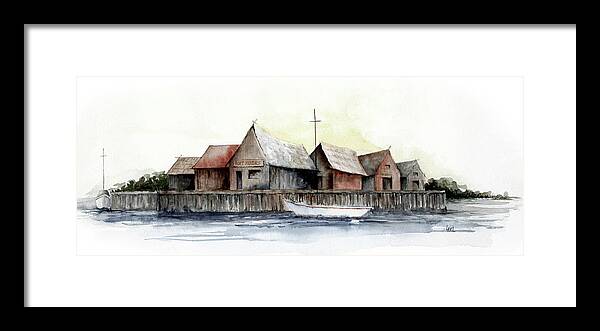 Dock Framed Print featuring the painting Dockside by Lael Rutherford