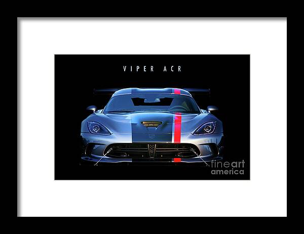 Dodge Framed Print featuring the digital art Dodge Viper ACR by Airpower Art