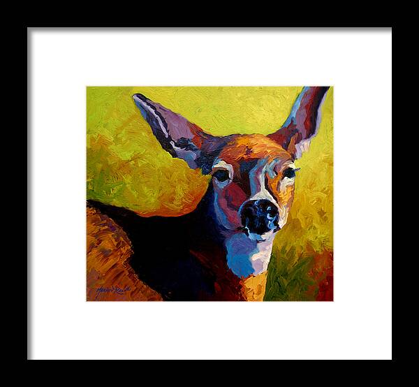 Western Framed Print featuring the painting Doe Portrait V by Marion Rose