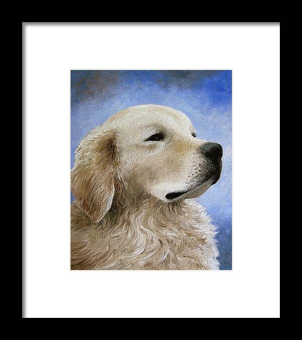 Dog Framed Print featuring the painting Dog 98 by Lucie Dumas
