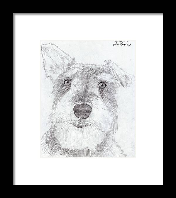 Dog Framed Print featuring the drawing Doggie by Martin Valeriano
