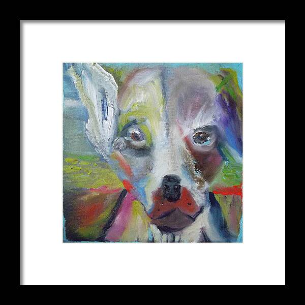 Dog Framed Print featuring the painting Doggietude by Susan Esbensen