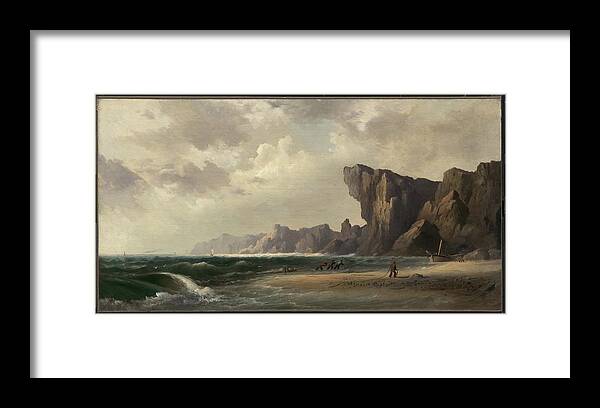 Dog's Head Of Scotland 1870 Robert S. Duncanson (american Framed Print featuring the painting Dogs Head of Scotland by Robert S Duncanson