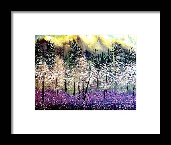 Dogwoods Framed Print featuring the painting Dogwoods Redbuds and Lavender by Tim Townsend