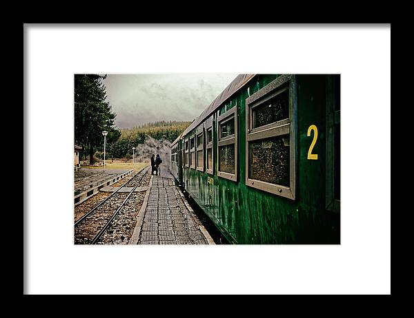 Train Framed Print featuring the photograph Dolene Railway Station Bulgaria by Adam Rainoff