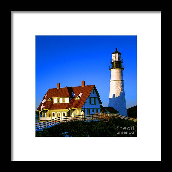 Portland Framed Print featuring the photograph Dollhouse Portland Head Light by Olivier Le Queinec