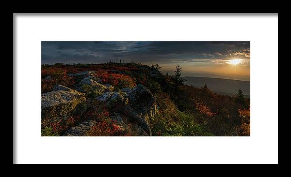 Dolly Sods Framed Print featuring the photograph Dolly Sods Sunrise Pano -1 by Jason Funk