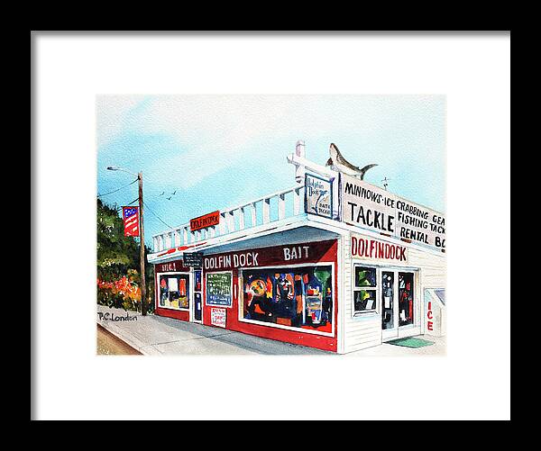 Jersey Shore Framed Print featuring the painting Dolphin Dock I by Phyllis London
