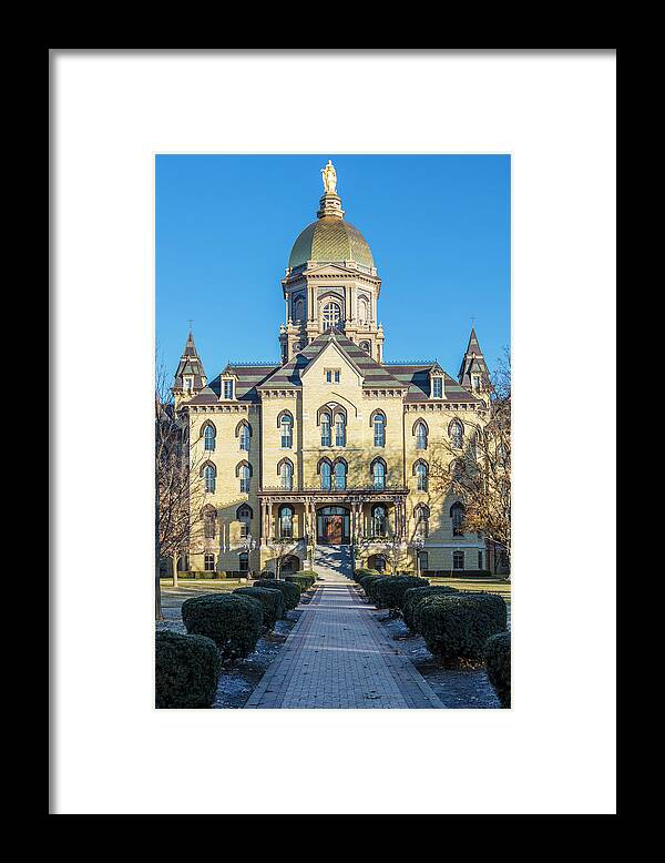American University Framed Print featuring the photograph Dome at University of Notre Dame by John McGraw