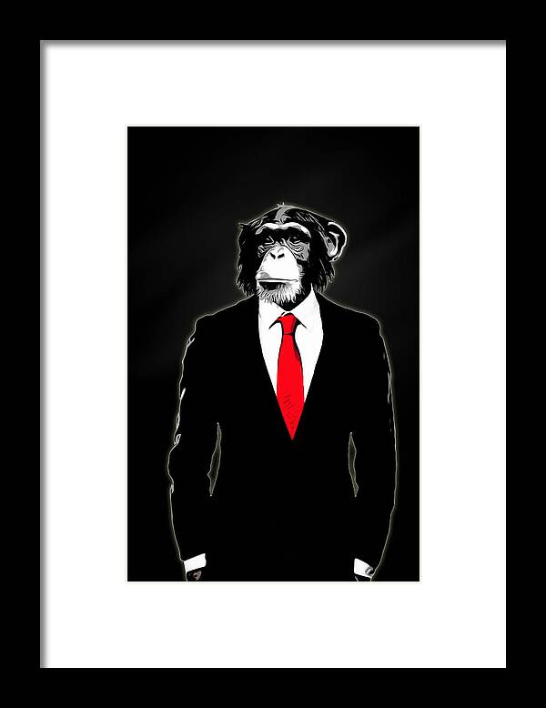 Monkey Framed Print featuring the painting Domesticated Monkey by Nicklas Gustafsson