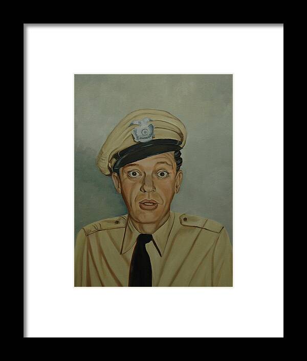 Barney Framed Print featuring the painting Don Knotts as Barney Fife by Tresa Crain