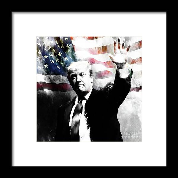 Donald Trump Framed Print featuring the painting Donald Trump 01c by Gull G
