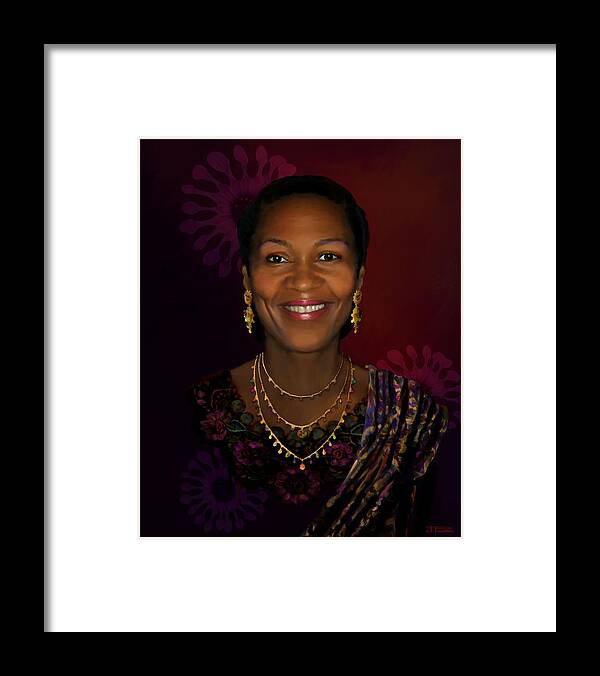 Female Framed Print featuring the painting Donna Houston by Jann Paxton