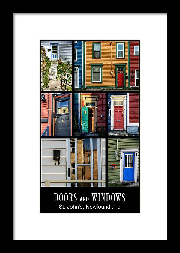 Doors Framed Print featuring the photograph Doors and Windows Newfoundland by Tatiana Travelways