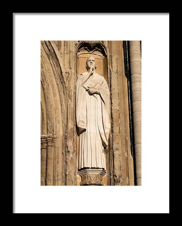 Statue Framed Print featuring the photograph Doorway At Norwich Cathedral by Tom Potter