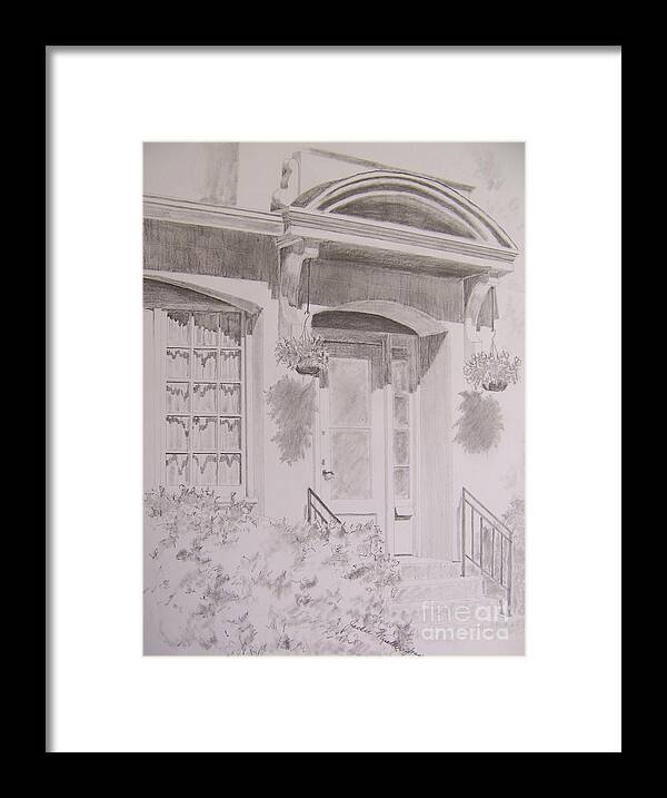 Doorway Framed Print featuring the drawing Doorway by Jackie Mueller-Jones