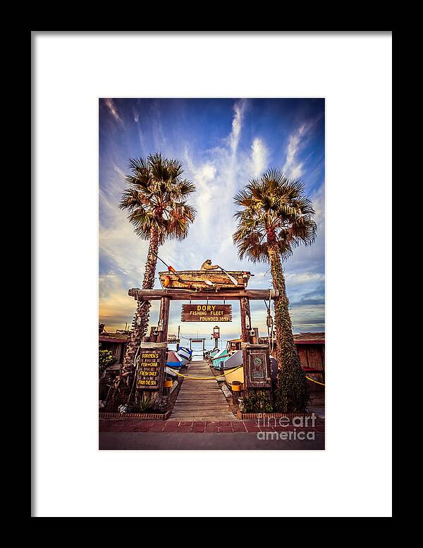 America Framed Print featuring the photograph Dory Fishing Fleet Market Picture Newport Beach by Paul Velgos