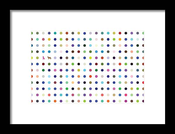 Dots Framed Print featuring the digital art Dots and Dogs by Brian Kirchner