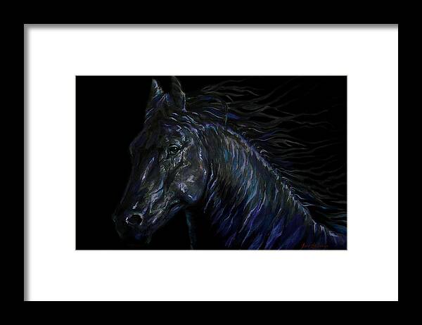 Fressian Horse Framed Print featuring the painting B L A C K . P A N T H E R by J U A N - O A X A C A