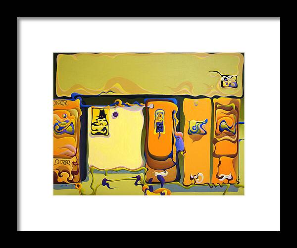 Double Framed Print featuring the painting Double Door Power Play by Amy Ferrari