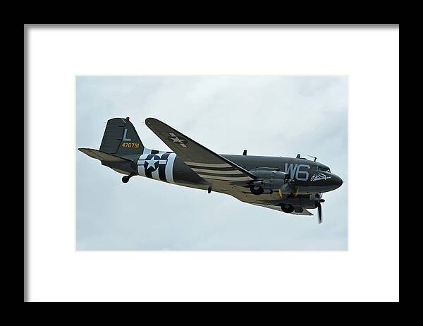 Airplane Framed Print featuring the photograph Douglas C-47B Dakota N791HH Willa Dean Chino California April 30 2016 by Brian Lockett
