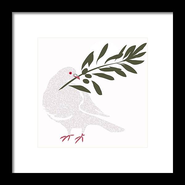 Dove Of Peace Framed Print featuring the digital art Dove of Peace by Attila Meszlenyi