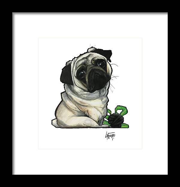 Pet Portrait Framed Print featuring the drawing Dovgaia 3324 by John LaFree
