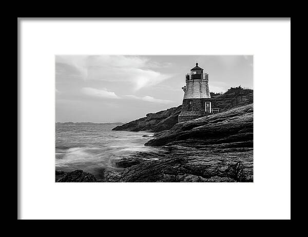 Andrew Pacheco Framed Print featuring the photograph Down Below Castle Hill Light by Andrew Pacheco