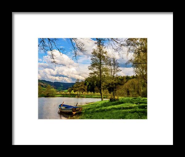 Lake Framed Print featuring the photograph Down By the Lake PhotoDigitalPainting by David Dehner
