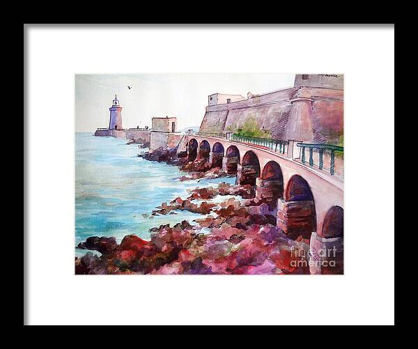 Ocean Framed Print featuring the painting Down by the Sea by K M Pawelec