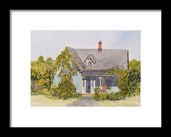 House Framed Print featuring the painting Down the road.... by Jackie Mueller-Jones