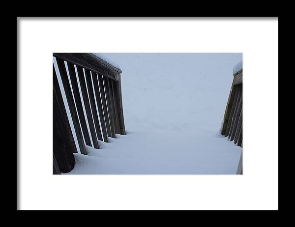 Winter Framed Print featuring the photograph Down the Steps by Ali Baucom