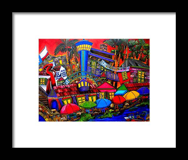 San Antonio Framed Print featuring the painting Downtown Attractions by Patti Schermerhorn